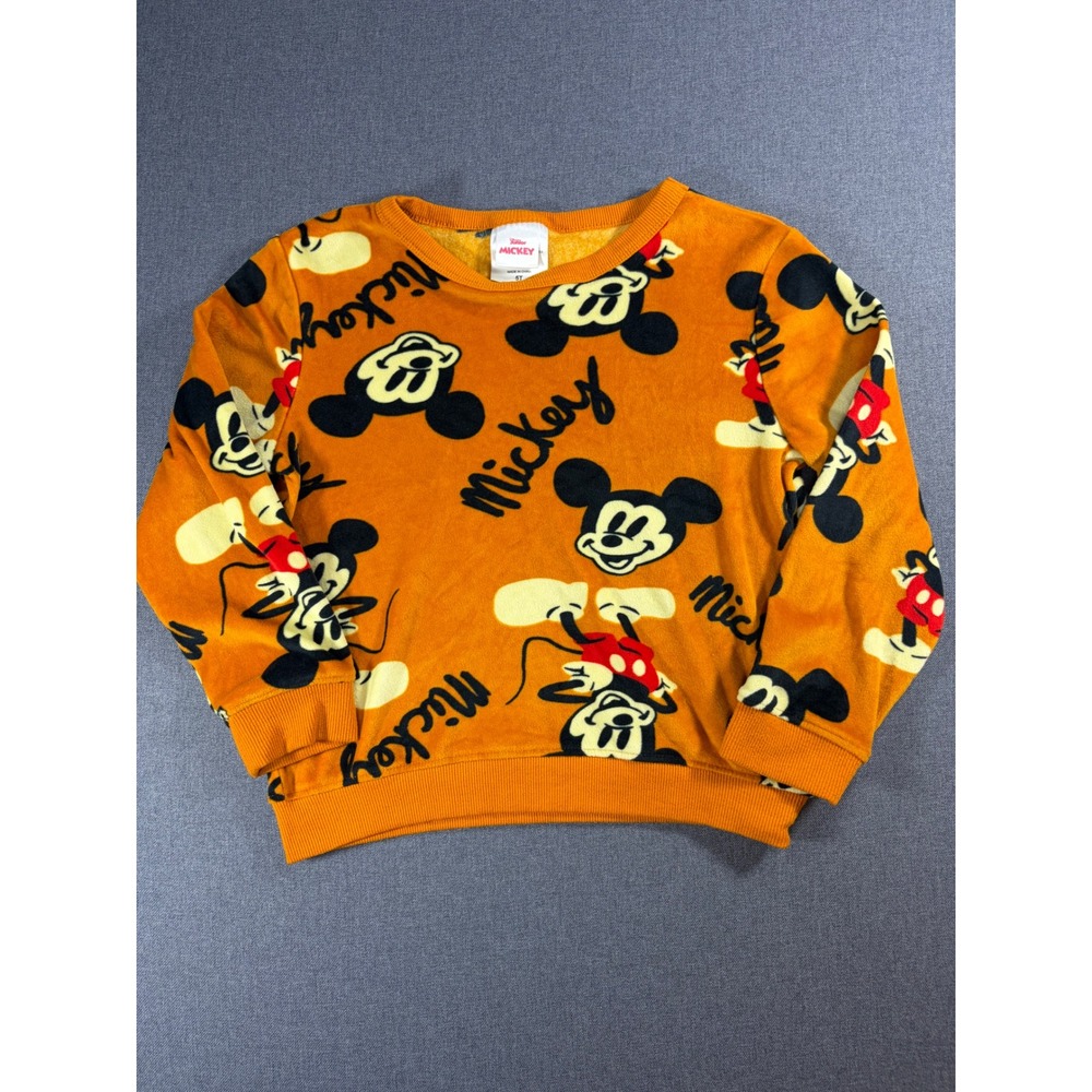 Disney Junior Mickey Mouse Toddler Boys Orange All Over Print Sweatshirt 5T